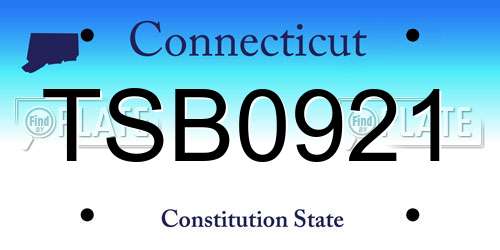 TSB0921 Connecticut License Plate