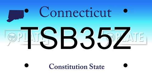 TSB35Z Connecticut License Plate