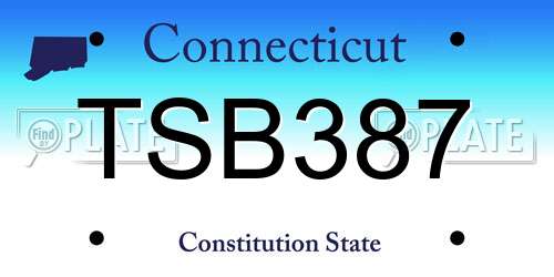 TSB387 Connecticut License Plate