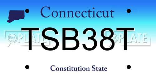 TSB38T Connecticut License Plate