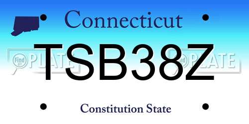 TSB38Z Connecticut License Plate