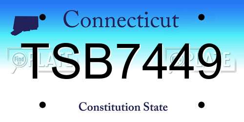 TSB7449 Connecticut License Plate