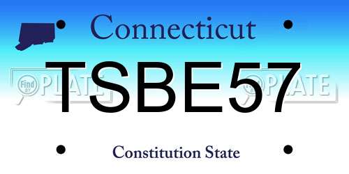 TSBE57 Connecticut License Plate