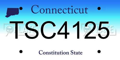 TSC4125 Connecticut License Plate