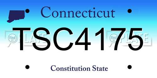 TSC4175 Connecticut License Plate