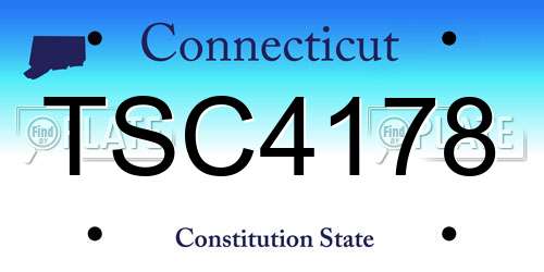 TSC4178 Connecticut License Plate