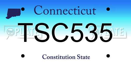 TSC535 Connecticut License Plate