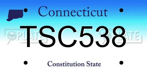 TSC538 Connecticut License Plate