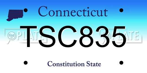 TSC835 Connecticut License Plate