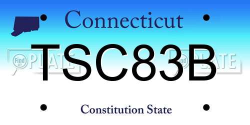 TSC83B Connecticut License Plate