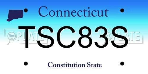 TSC83S Connecticut License Plate