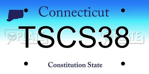 TSCS38 Connecticut License Plate
