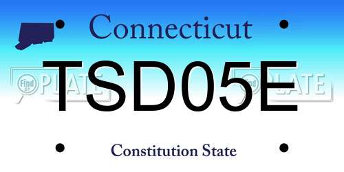 TSD05E Connecticut License Plate
