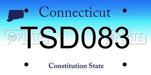 TSD083 Connecticut License Plate
