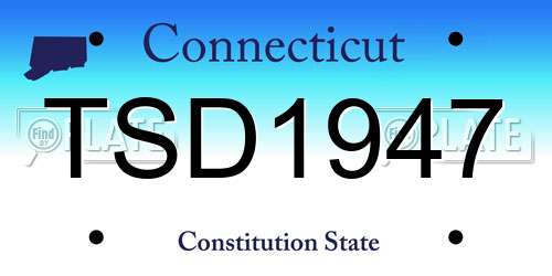 TSD1947 Connecticut License Plate