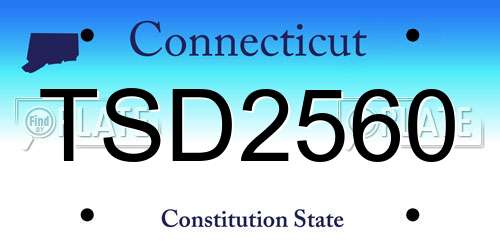 TSD2560 Connecticut License Plate