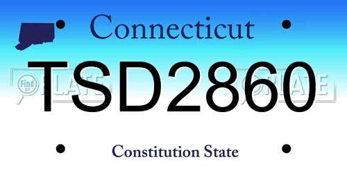 TSD2860 Connecticut License Plate