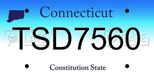 TSD7560 Connecticut License Plate