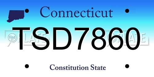 TSD7860 Connecticut License Plate