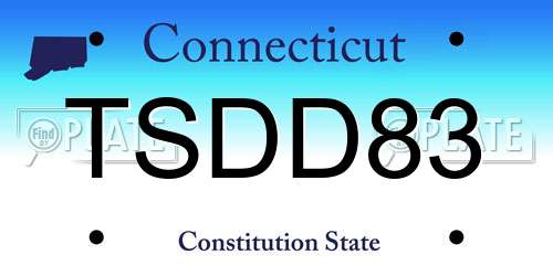 TSDD83 Connecticut License Plate
