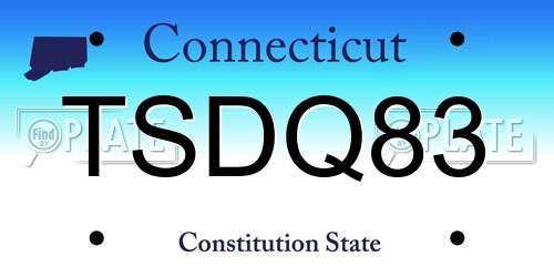TSDQ83 Connecticut License Plate