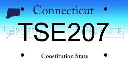 TSE207 Connecticut License Plate