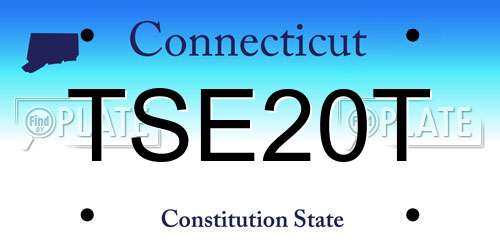 TSE20T Connecticut License Plate