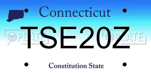 TSE20Z Connecticut License Plate
