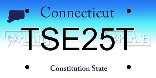 TSE25T Connecticut License Plate