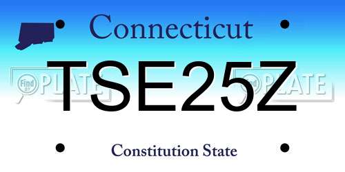 TSE25Z Connecticut License Plate