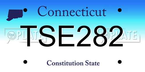 TSE282 Connecticut License Plate