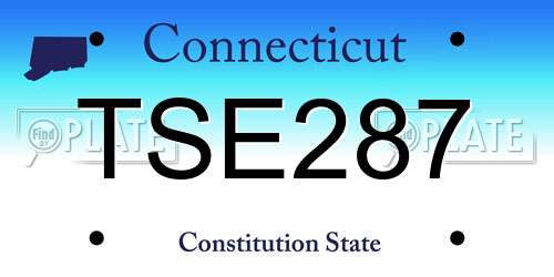TSE287 Connecticut License Plate