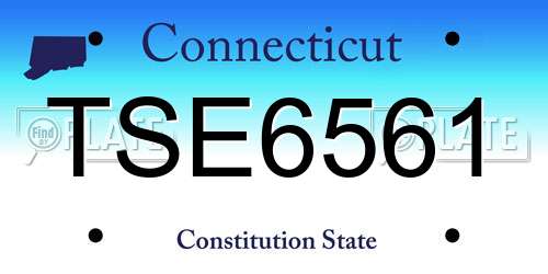 TSE6561 Connecticut License Plate