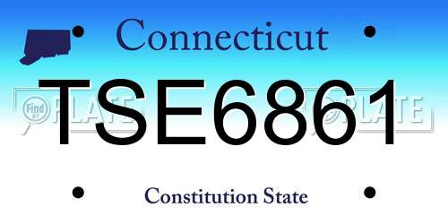 TSE6861 Connecticut License Plate