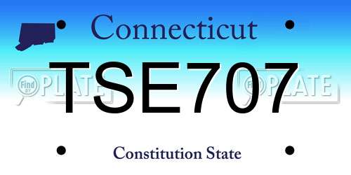 TSE707 Connecticut License Plate