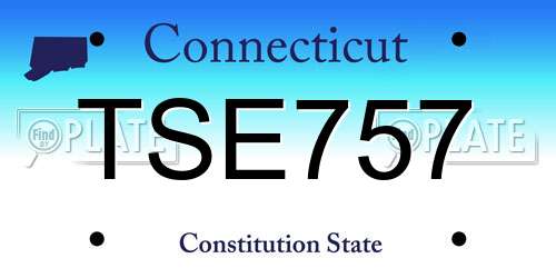TSE757 Connecticut License Plate