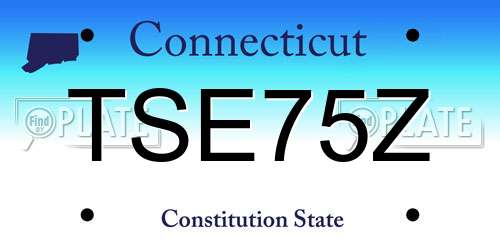 TSE75Z Connecticut License Plate