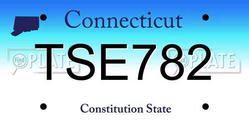 TSE782 Connecticut License Plate