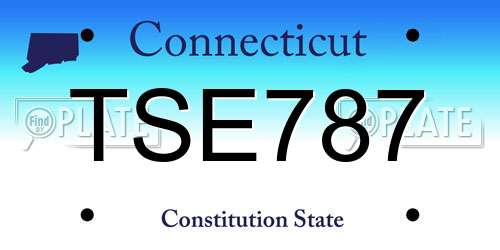 TSE787 Connecticut License Plate