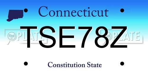 TSE78Z Connecticut License Plate