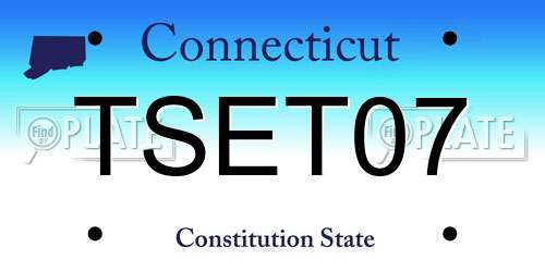 TSET07 Connecticut License Plate