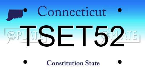 TSET52 Connecticut License Plate