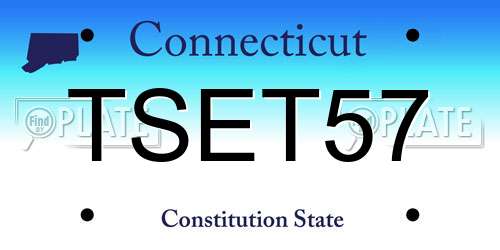 TSET57 Connecticut License Plate