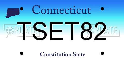 TSET82 Connecticut License Plate