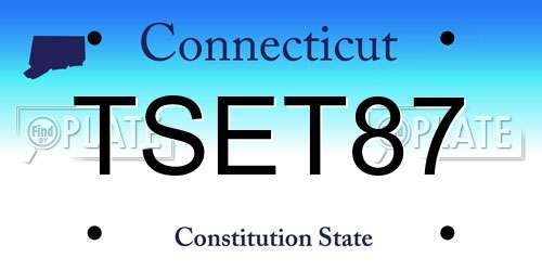 TSET87 Connecticut License Plate