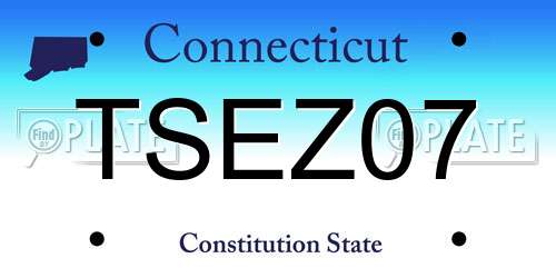 TSEZ07 Connecticut License Plate