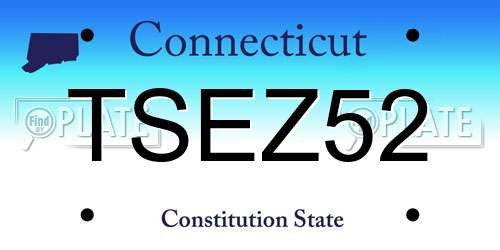TSEZ52 Connecticut License Plate