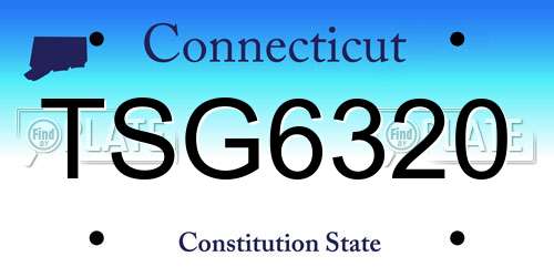 TSG6320 Connecticut License Plate