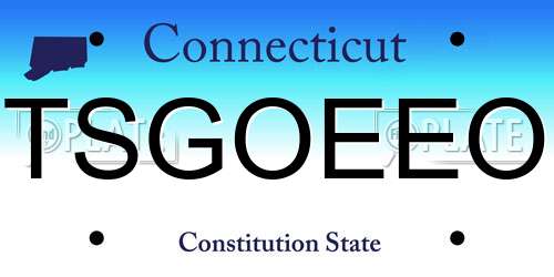TSGOEEO Connecticut License Plate