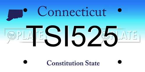 TSI525 Connecticut License Plate